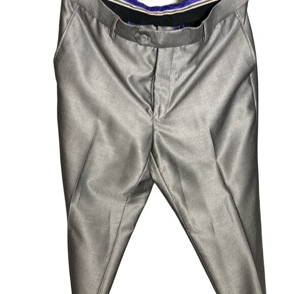 Figlio Lontano Silver Suit w/ black accents Two-piece suit 42 R pants 36 R X 30 - Picture 13 of 16